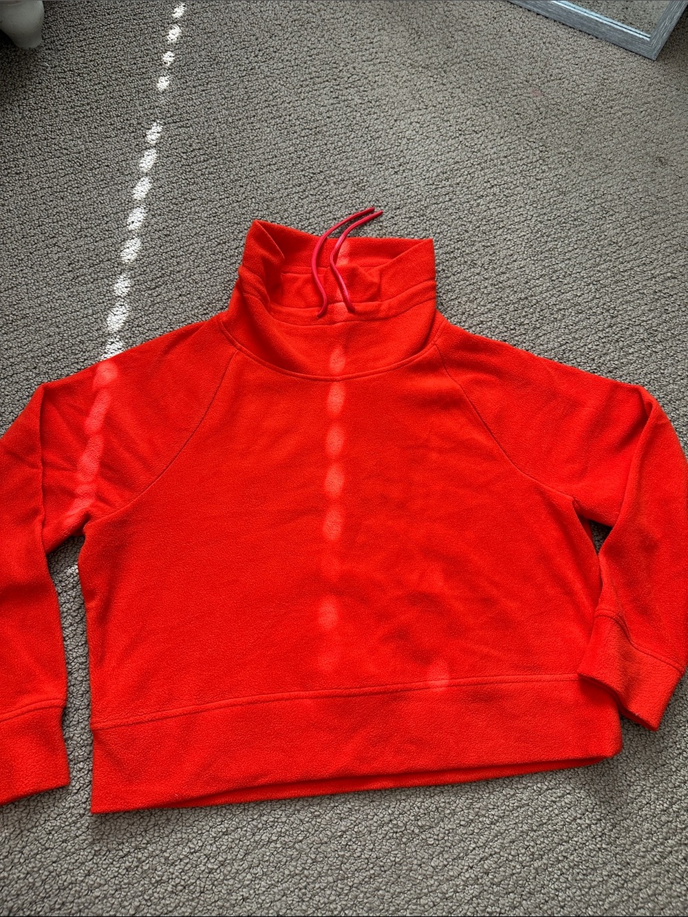 Old Navy Women's orange Red Funnel Neck fleece sweatshirt